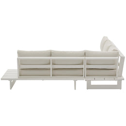 Meridian Maldives Cream Water Resistant Fabric Outdoor Patio Sectional (3 Boxes)