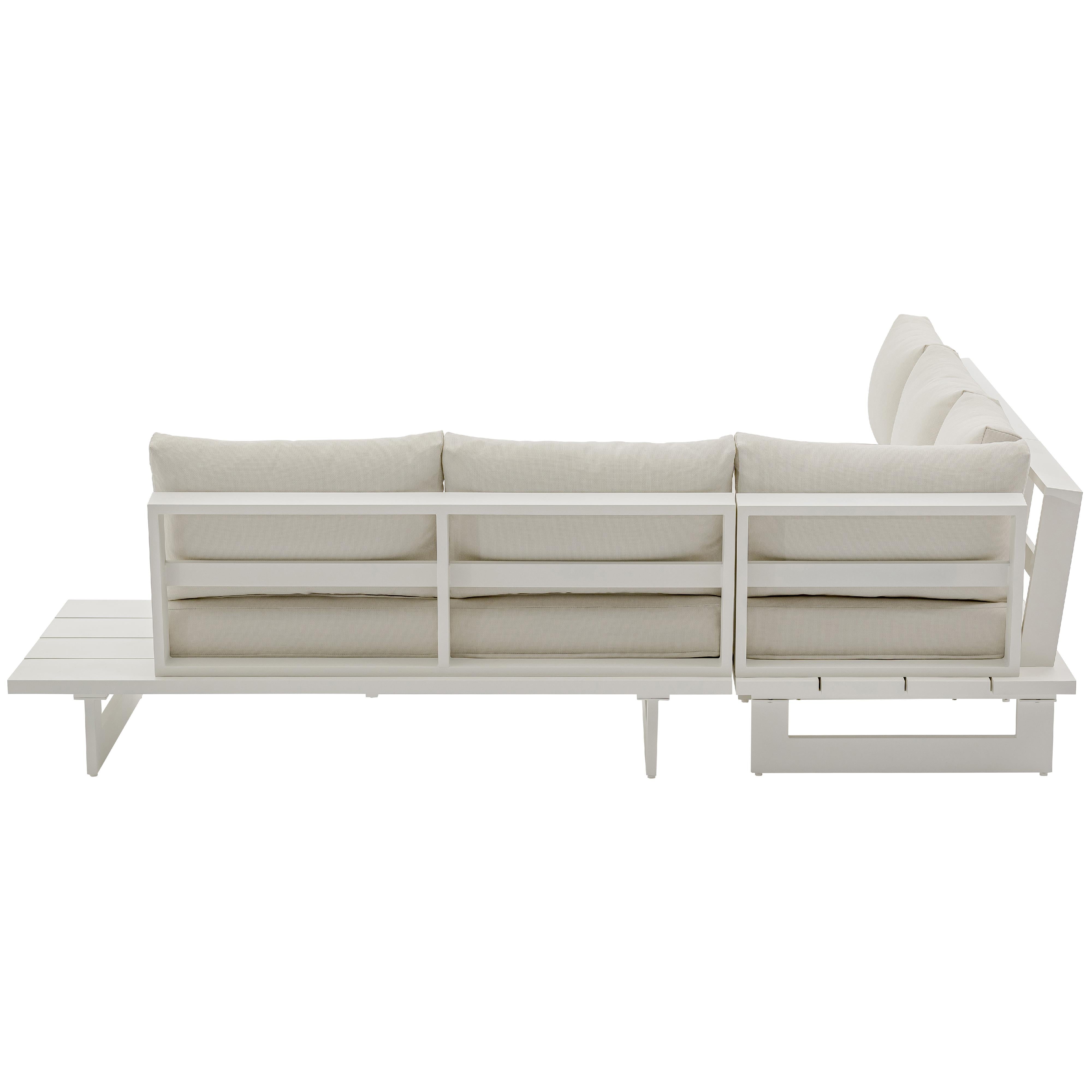 Meridian Maldives Cream Water Resistant Fabric Outdoor Patio Sectional (3 Boxes)