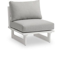Meridian Maldives Grey Water Resistant Fabric Outdoor Patio Armless Chair