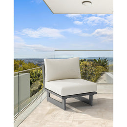 Meridian Maldives Cream Water Resistant Fabric Outdoor Patio Armless Chair