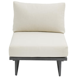 Meridian Maldives Cream Water Resistant Fabric Outdoor Patio Armless Chair