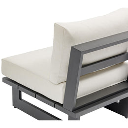 Meridian Maldives Cream Water Resistant Fabric Outdoor Patio Armless Chair