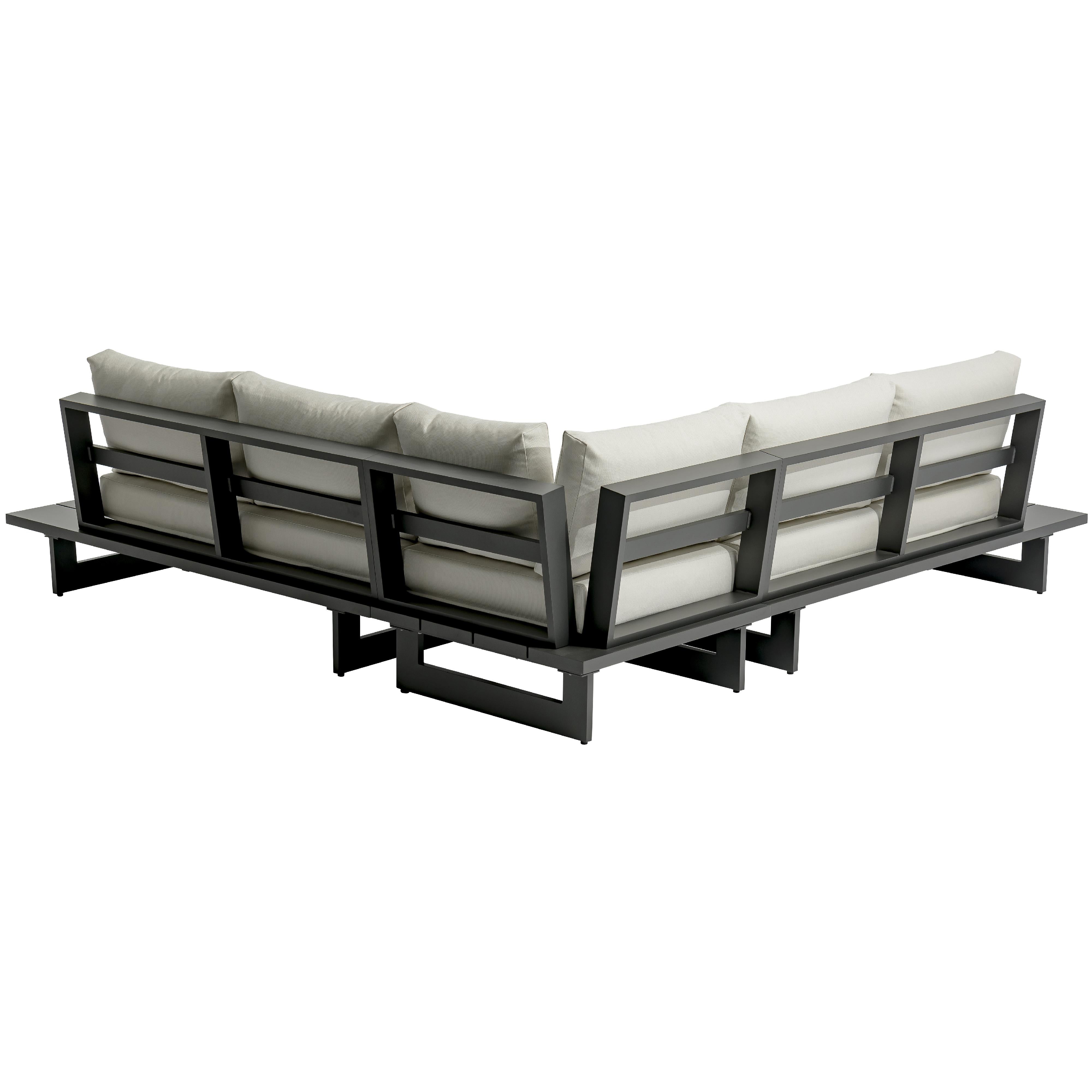 Meridian Maldives Cream Water Resistant Fabric Outdoor Patio Sectional (3 Boxes)
