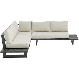 Meridian Maldives Cream Water Resistant Fabric Outdoor Patio Sectional (3 Boxes)