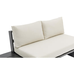 Meridian Maldives Cream Water Resistant Fabric Outdoor Patio Sectional (3 Boxes)