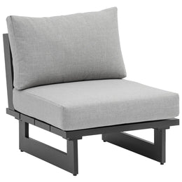 Meridian Maldives Grey Water Resistant Fabric Outdoor Patio Armless Chair