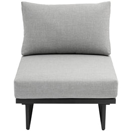 Meridian Maldives Grey Water Resistant Fabric Outdoor Patio Armless Chair