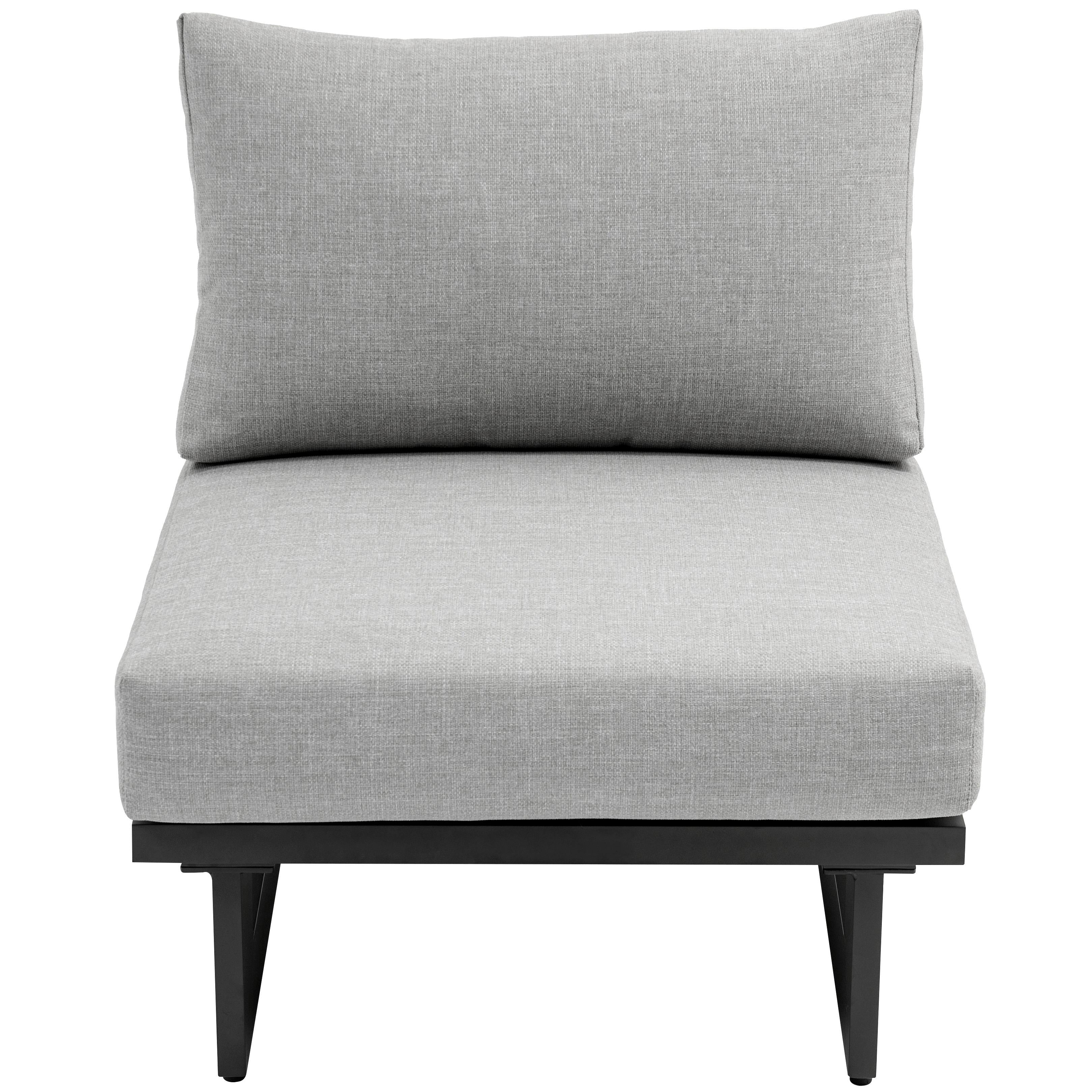 Meridian Maldives Grey Water Resistant Fabric Outdoor Patio Armless Chair