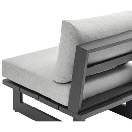 Meridian Maldives Grey Water Resistant Fabric Outdoor Patio Armless Chair