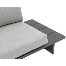 Meridian Maldives Grey Water Resistant Fabric Outdoor Patio Sectional (3 Boxes)