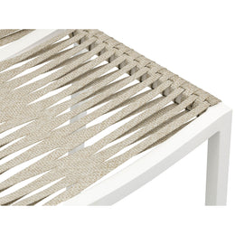 Meridian Maldives Cream Rope Fabric Outdoor Patio Barstool