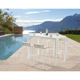Meridian Maldives Cream Rope Fabric Outdoor Patio Barstool