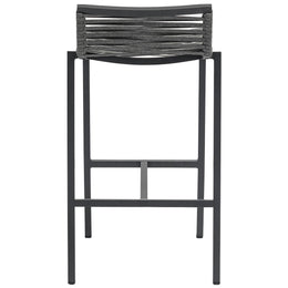 Meridian Maldives Grey Rope Fabric Outdoor Patio Barstool