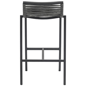 Meridian Maldives Grey Rope Fabric Outdoor Patio Barstool