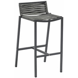 Meridian Maldives Grey Rope Fabric Outdoor Patio Barstool