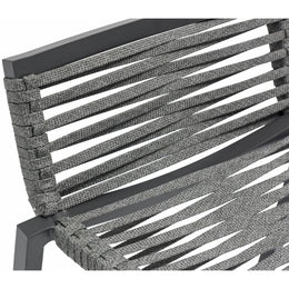 Meridian Maldives Grey Rope Fabric Outdoor Patio Barstool