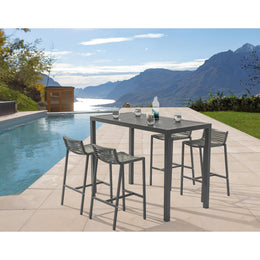Meridian Maldives Grey Rope Fabric Outdoor Patio Barstool