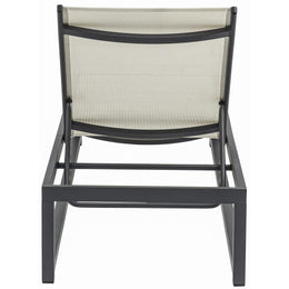 Meridian Maldives Cream Mesh Water Resistant Fabric Outdoor Patio Adjustable Sun Chaise Lounge Chair