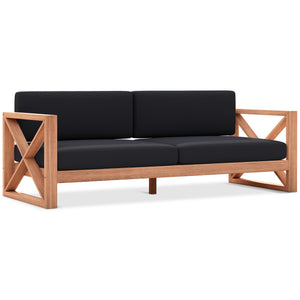 Meridian Anguilla Black Water Resistant Fabric Outdoor Sofa