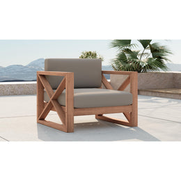 Meridian Anguilla Grey Water Resistant Fabric Outdoor Chair