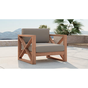 Meridian Anguilla Grey Water Resistant Fabric Outdoor Chair