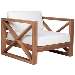 Meridian Anguilla Off White Water Resistant Fabric Outdoor Chair