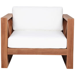 Meridian Anguilla Off White Water Resistant Fabric Outdoor Chair