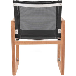 Meridian Tulum Black Water Resistant Fabric Outdoor Patio Dining Arm Chair