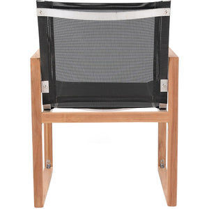 Meridian Tulum Black Water Resistant Fabric Outdoor Patio Dining Arm Chair