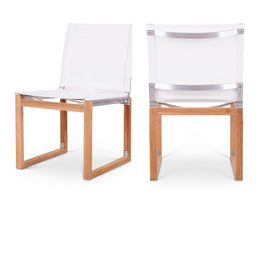 Meridian Tulum Off White Water Resistant Fabric Outdoor Patio Dining Side Chair