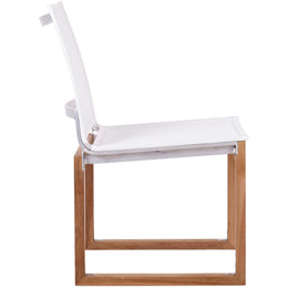 Meridian Tulum Off White Water Resistant Fabric Outdoor Patio Dining Side Chair