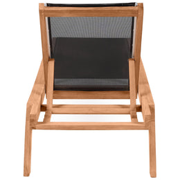 Meridian Tulum Black Water Resistant Fabric Outdoor Patio Lounger