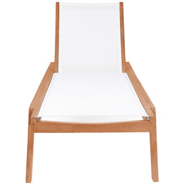 Meridian Tulum Off White Water Resistant Fabric Outdoor Patio Lounger