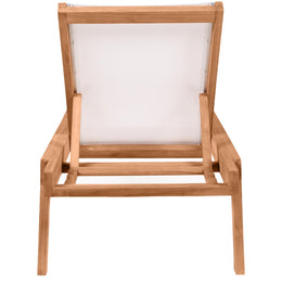Meridian Tulum Off White Water Resistant Fabric Outdoor Patio Lounger