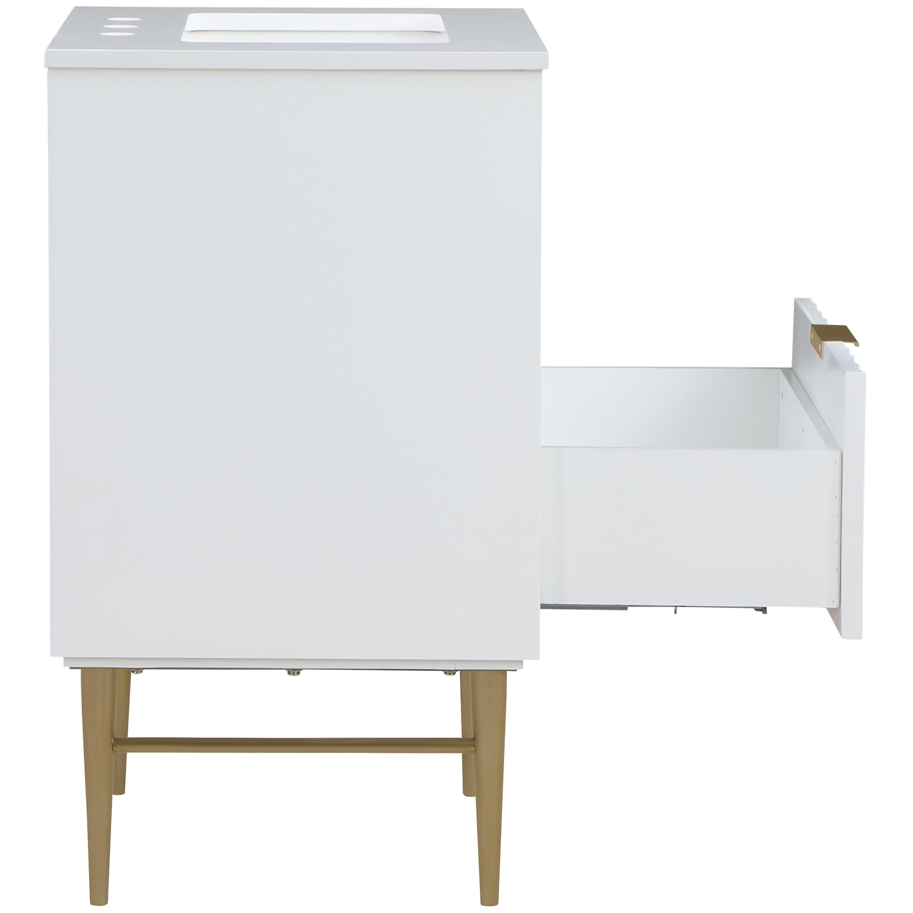 Meridian Modernist White Bathroom Vanity