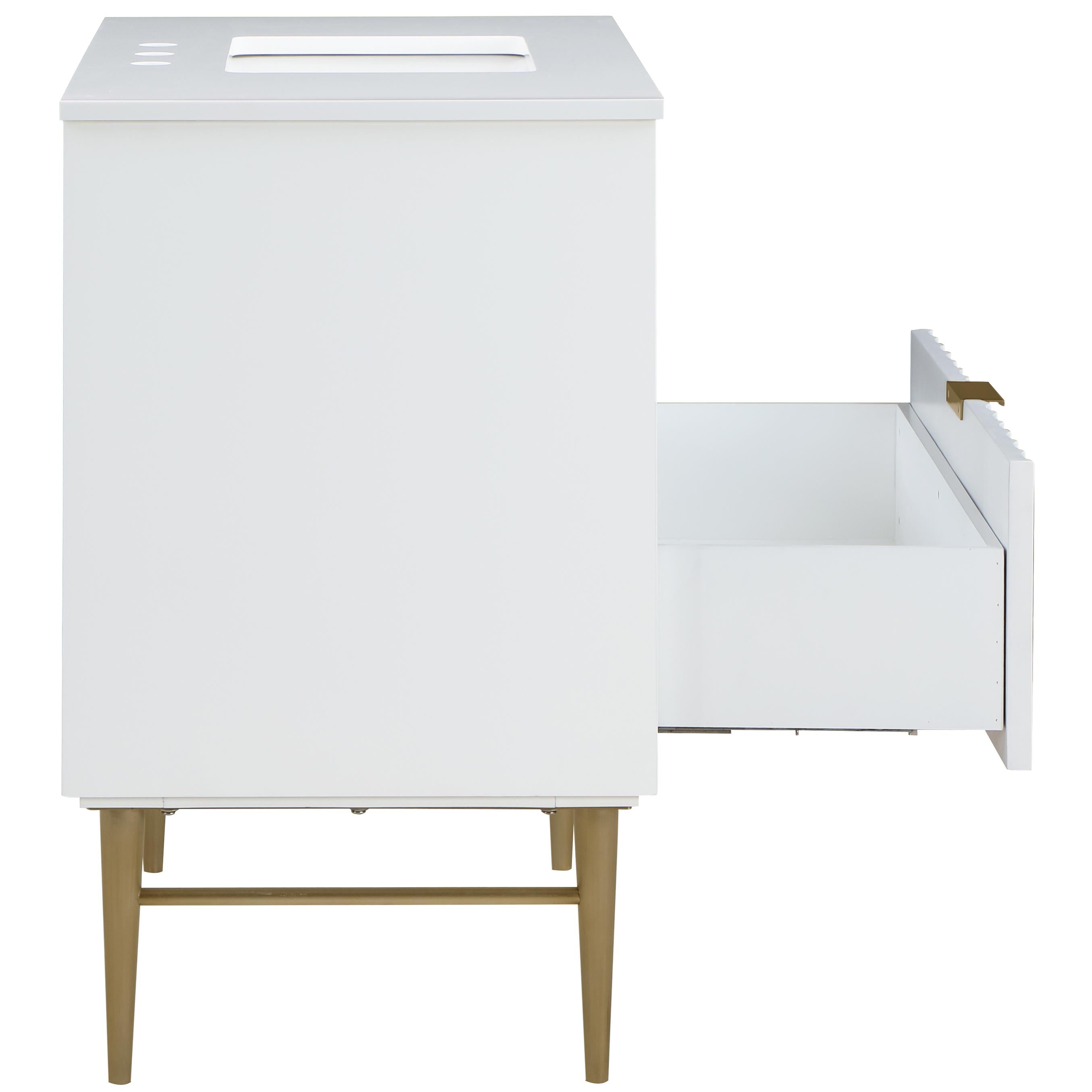 Meridian Modernist White Bathroom Vanity