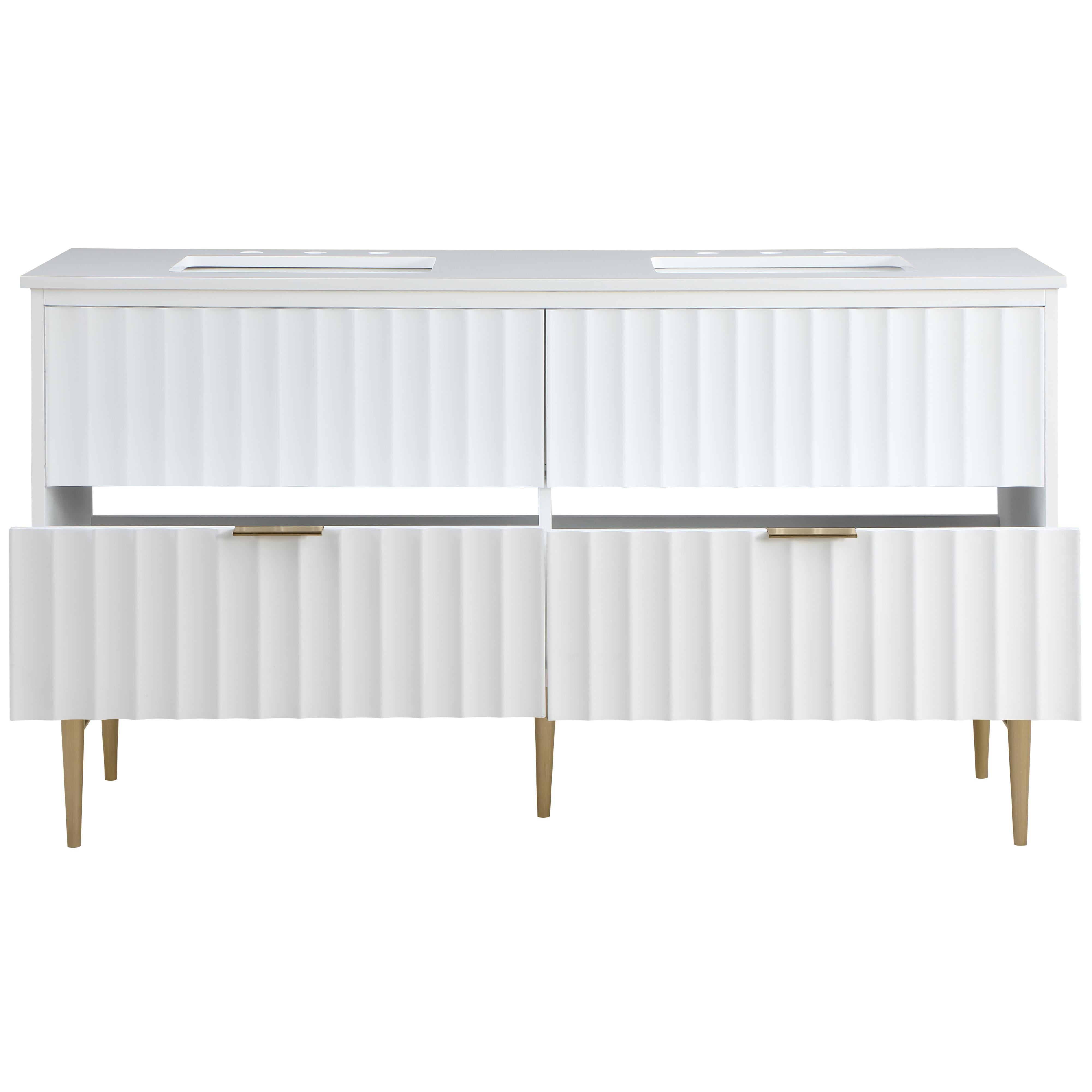 Meridian Modernist White Bathroom Vanity