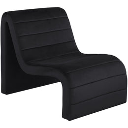 Meridian Ivy Black Velvet Accent Chair