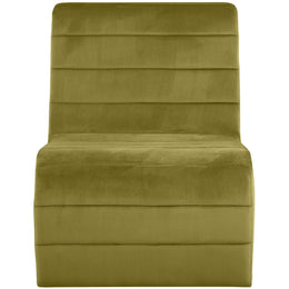 Meridian Ivy Olive Velvet Accent Chair