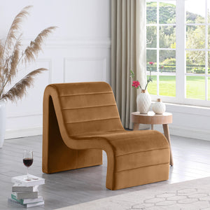 Meridian Ivy Saddle Velvet Accent Chair