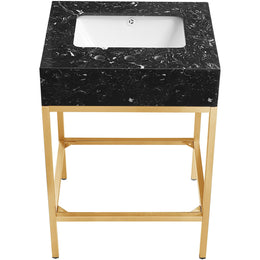 Meridian Marmo Black Engineered Marble Bathroom Vanity