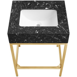 Meridian Marmo Black Engineered Marble Bathroom Vanity