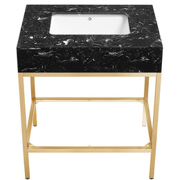 Meridian Marmo Black Engineered Marble Bathroom Vanity