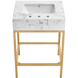 Meridian Marmo White Engineered Marble Bathroom Vanity