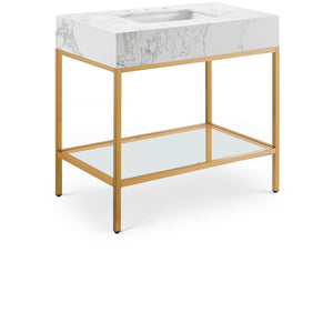 Meridian Marmo White Engineered Marble Bathroom Vanity