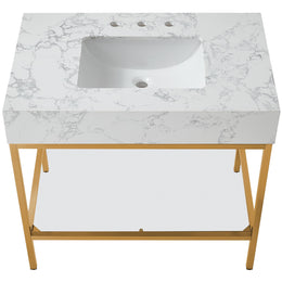 Meridian Marmo White Engineered Marble Bathroom Vanity
