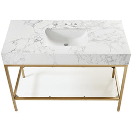Meridian Marmo White Engineered Marble Bathroom Vanity