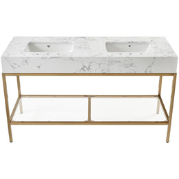 Meridian Marmo White Engineered Marble Bathroom Vanity