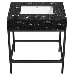 Meridian Marmo Black Engineered Marble Bathroom Vanity