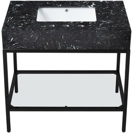 Meridian Marmo Black Engineered Marble Bathroom Vanity